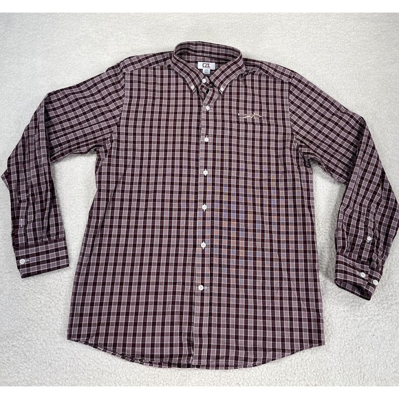Cutter & Buck‎ Florida State Seminoles Men’s Sz M Square Check Long Sleeve Shirt - Picture 1 of 10